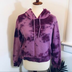 Zumiez Zine Purple tie dye cropped hoodie sz M